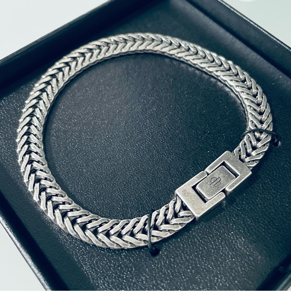 Harley Davidson Braided Chain Bracelet - Silver Foxtail Chain